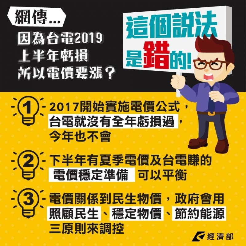 經濟部對謠言做出回應「這個說法並不正確」，並詳述原因打臉謠言，火速攻破「假消息」。（圖片擷取自經濟部臉書）