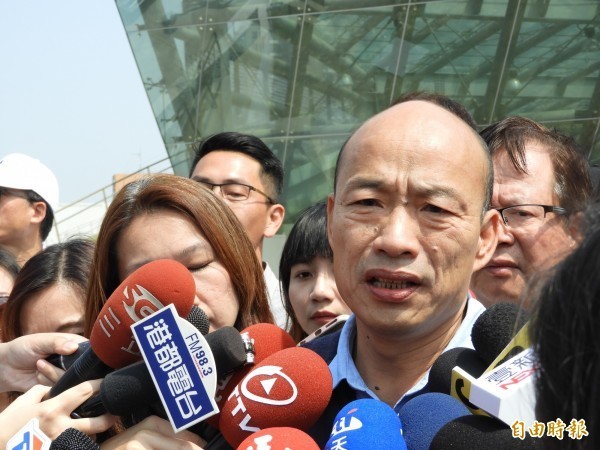 高雄市長韓國瑜（圖）今日自爆座車可能被「國家機器」裝追蹤器，引起軒然大波。（資料照）