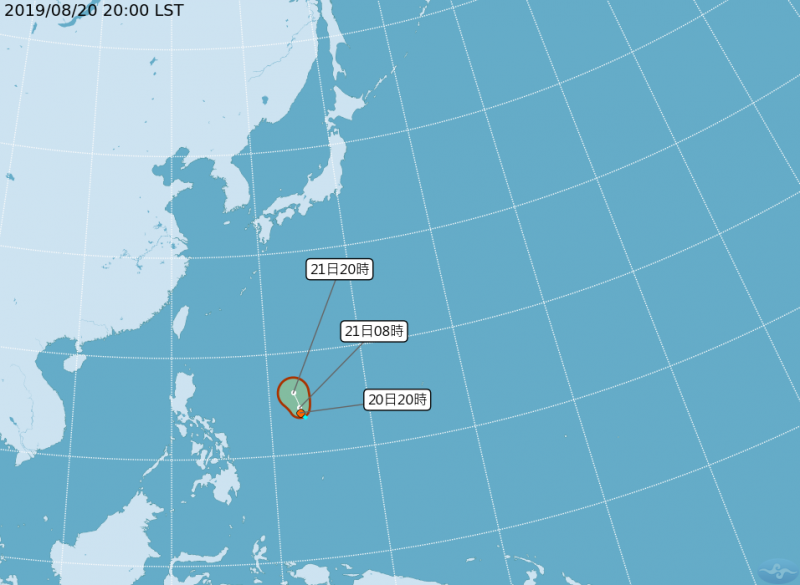 有部分模擬數據顯示，可能發展成白鹿颱風的熱帶性低氣壓，有往台灣靠近的可能性，而吳德榮強調，有待明、後天的觀察，路徑才會更加準確。（圖片擷取自中央氣象局）