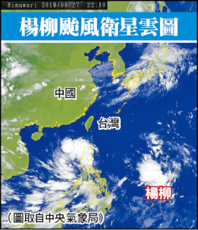 楊柳颱風衛星雲圖