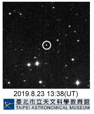 台灣小行星29日午夜最接近臺灣，台北天文館首次追蹤直擊。（台北天文館提供）