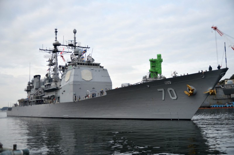 飛彈巡洋艦「伊利湖號」（USS Lake Erie）原訂9月停靠香港，但遭中國政府拒絕。（歐新社）