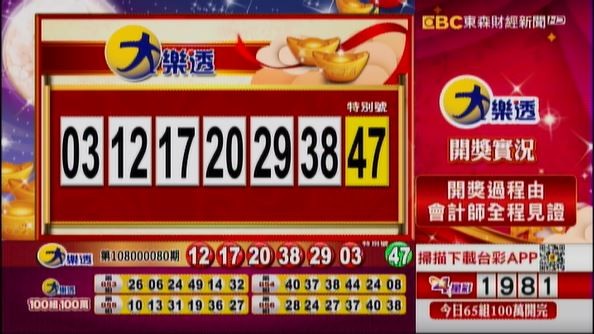 大樂透、49樂合彩開獎號碼。（圖擷自東森財經新聞）