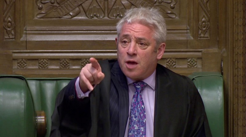 英國下議院議長貝爾考（John Bercow）今（13）日再次向英國首相強森（Boris Johnson）警告，若執意選擇忽視法律而無協議強硬脫歐，與「搶銀行」無異。（資料照，路透）