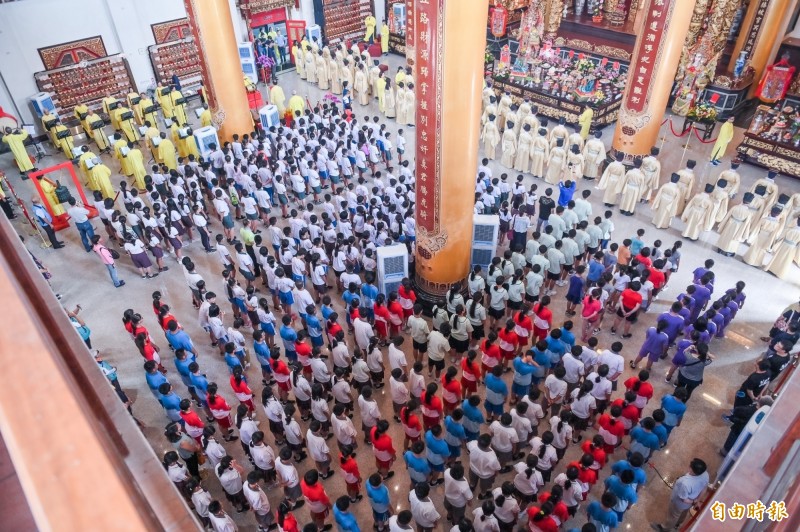 北港武德宮舉辦祭孔大典，場面壯盛。（記者廖淑玲攝）