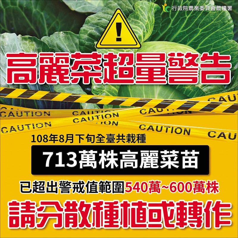 高麗菜超種113萬株11月恐崩跌 8月實施預警 9月種植意願已趨緩收成時將以外銷 加工穩價 生活 自由時報電子報