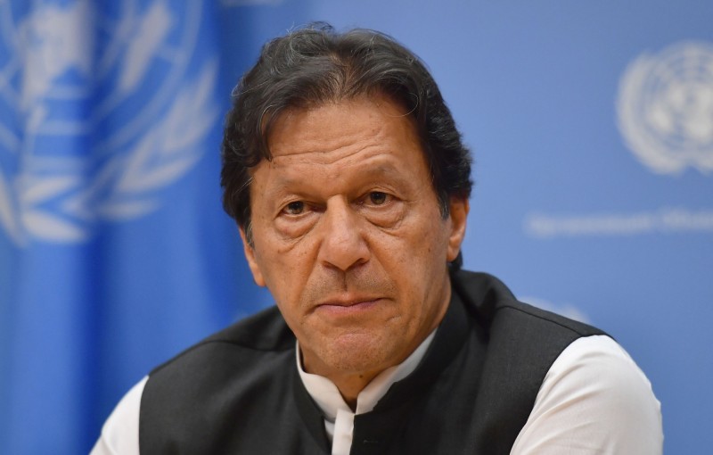 巴基斯坦總理伊姆蘭汗在聯合國大會期間發出警告，喀什米爾危機有演變成核戰的危險。（法新社）