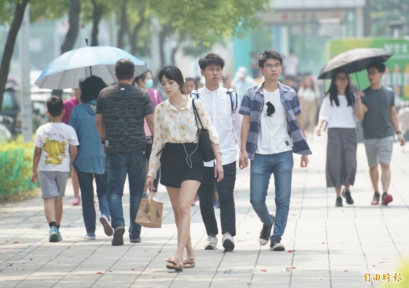 明（2）日各地多雲到晴、高溫達32至34度，只有東半部山區、清晨中南部沿海以及西半部山區午後有降雨機率。（資料照，記者黃志源攝）