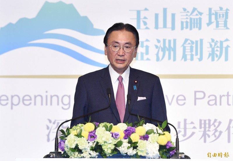 日本眾議員、日華議員懇談會會長古屋圭司9日出席玉山論壇，並在會中發表演說。（記者廖振輝攝）