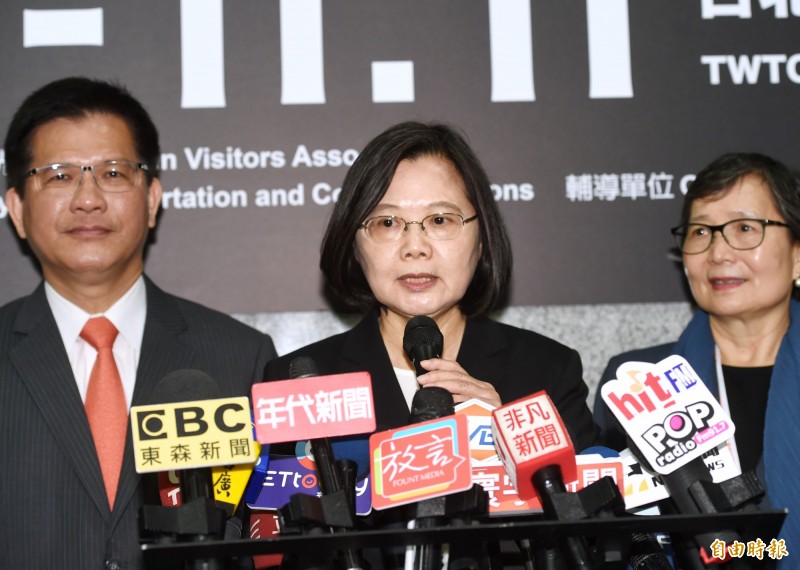 蔡英文表示,指控國家機器這件事情是要有證據,過去韓市長也是有幾次指控有國家機器,後來都沒有證實有國家機器介入。(記者方賓照攝)