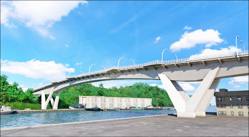 南方澳新跨港大橋將鯖魚意象納入橋樑設計，結構以鋼筋混凝土為主，設計簡潔，強調安全跟耐用。（蘇花改工程處提供）
