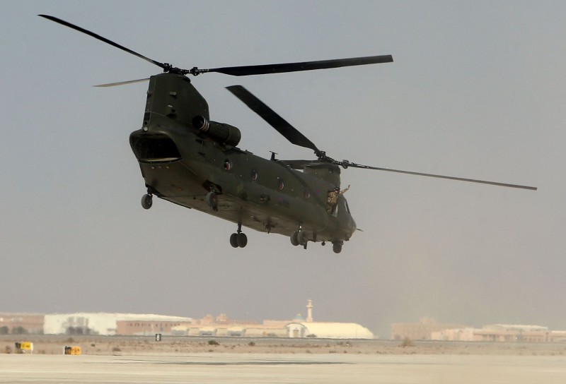 美軍1架直升機今驚傳在阿富汗遭擊墜，造成2名美軍士兵陣亡。圖為「契努克」直升機示意圖，與本新聞無關。（法新社）