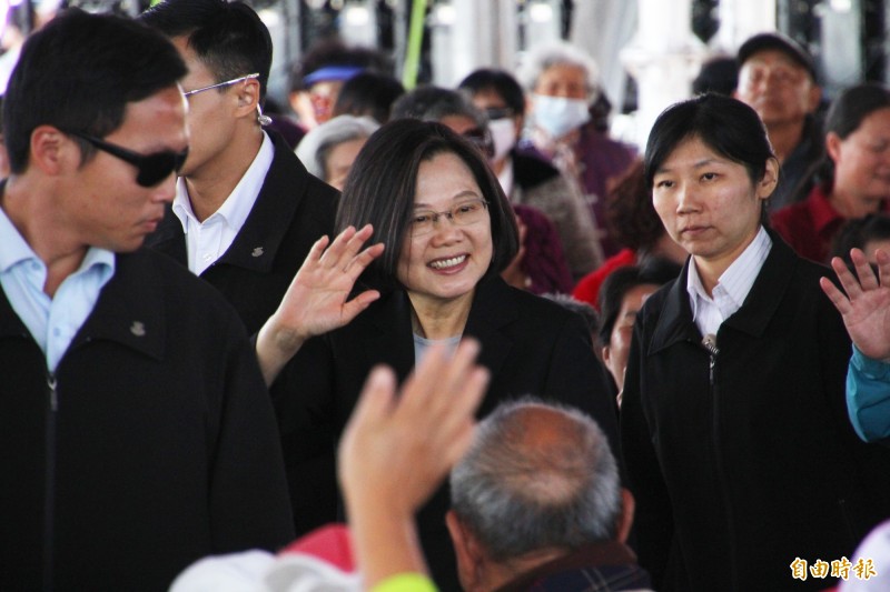 總統蔡英文參與嘉義縣馬稠後產業園區後期動土典禮。（記者林宜樟攝）