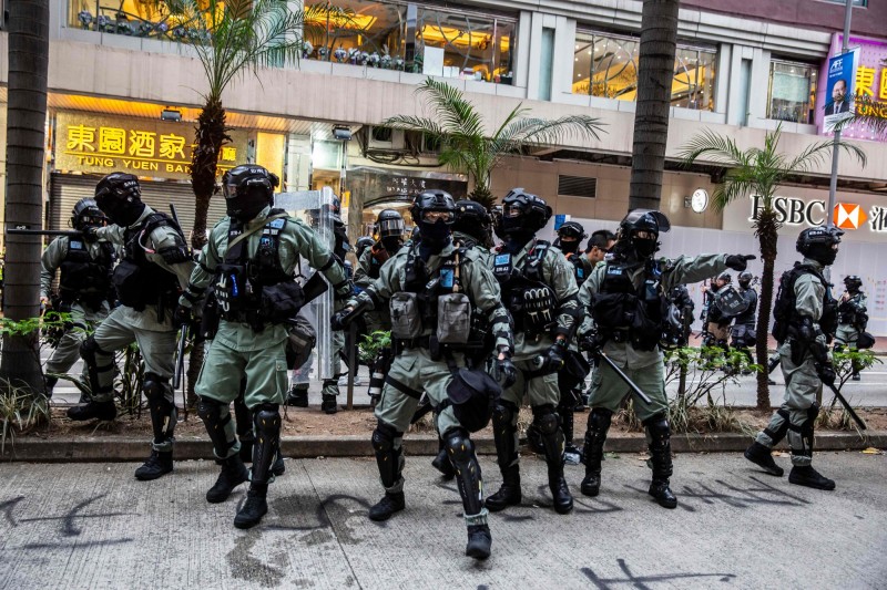 香港反送中運動未息，不少香港學界人士仍持續向國際社會發聲求援。（法新社）