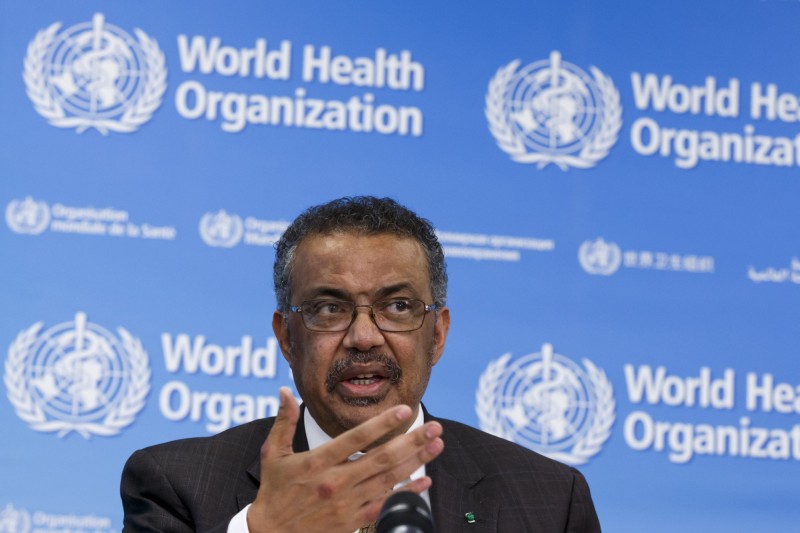 世衛組織（WHO）秘書長譚德塞（Tedros Adhanom Ghebreyesus）10日警告，中國以外的全球確診病例恐只是「冰山一角」。（歐新社）