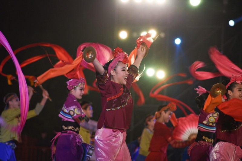 2020臺灣燈會閉幕典禮邀請新竹在地的「欣蕾舞蹈團」壓軸演出「風中舞影 燈亮新竹」。（記者蔡彰盛翻攝）
