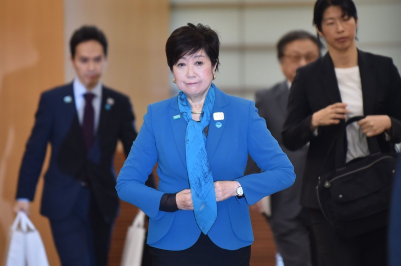 日本東京都知事小池百合子（見圖）敦促民眾避免舉辦賞櫻宴。（法新社）