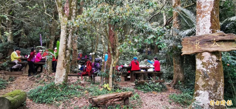 武漢肺炎疫情讓民眾紛紛投入大自然懷抱，台南最高山大凍山等知名登山景點，不論假日或非假日都可見到大批登山人潮。（記者王涵平攝）