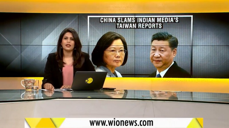 印度女主播帕琪．珊爾瑪（Palki Sharma）1日砲轟中國排擠台灣。（圖取自WION NEWS TWITTER）