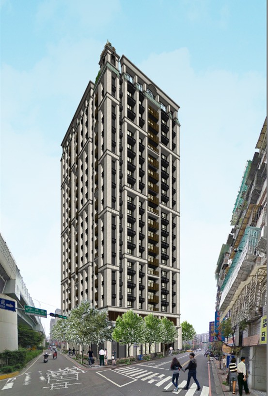 新北市中和區捷運景安站附近的老舊公寓申請都更，將改建為地上20層、地下5層的住商大樓。（都更處提供）
