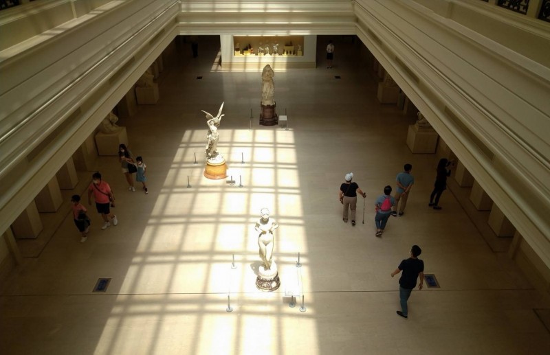 虎頭埤風景區、奇美博物館的進場人潮，都未如預期。（記者吳俊鋒翻攝）