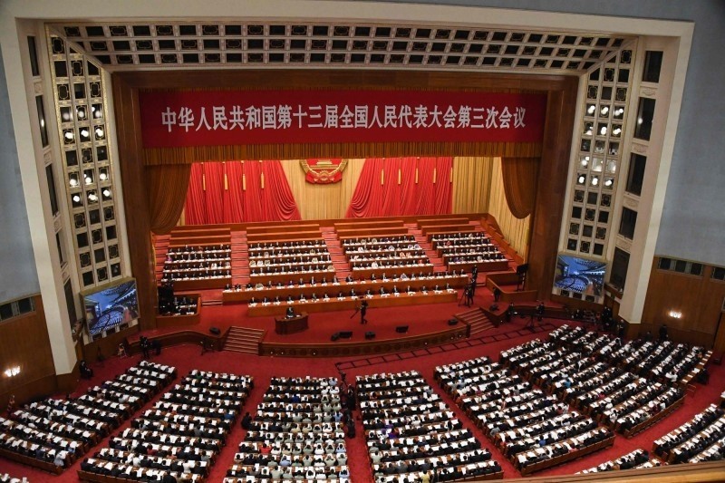 中國將於第13屆全國人民代表大會第3次會議表決港版國安法。（法新社）
