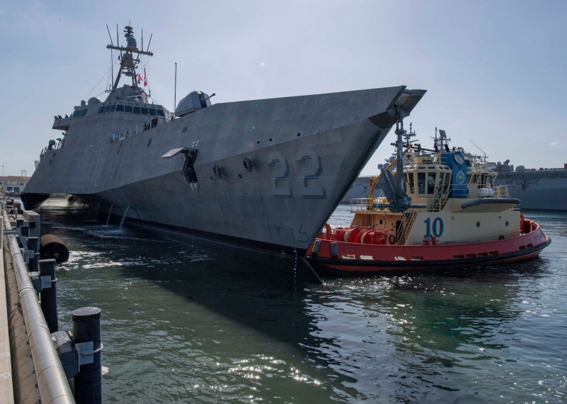 美國海軍「堪薩斯市號」（LCS 22）近岸作戰艦20日正式加入海軍艦隊，是美軍第11艘服役的「獨立級」近岸作戰艦。（照片取自美國海軍臉書）