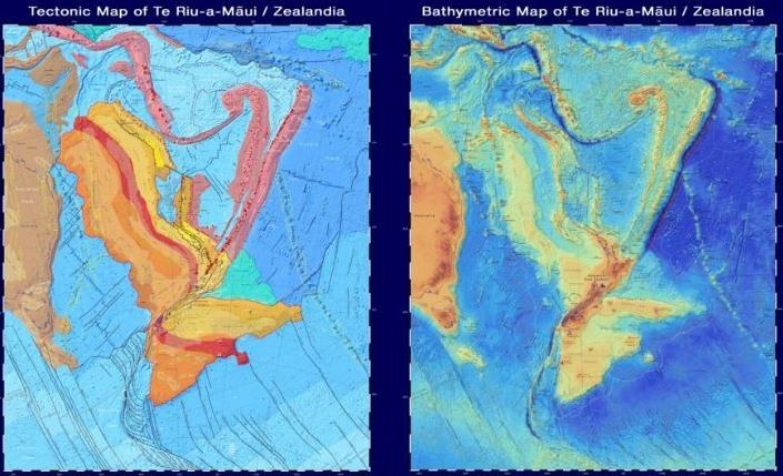 紐國科研機構GNS Science公布兩張西蘭大陸的新地圖。（擷取自GNS Science網站）