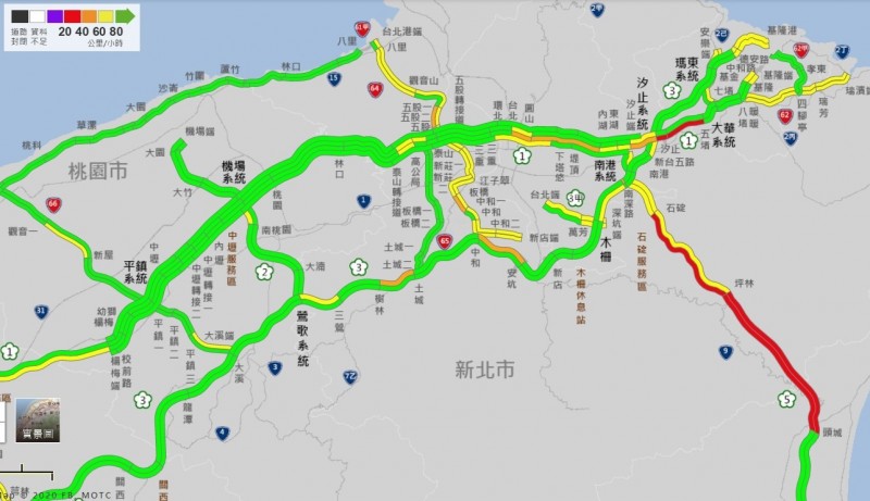 國5南下今天一早車多壅塞，高公局表示是暑假週六車潮，預估下午4、5點會紓解。（圖：取自1968網頁）