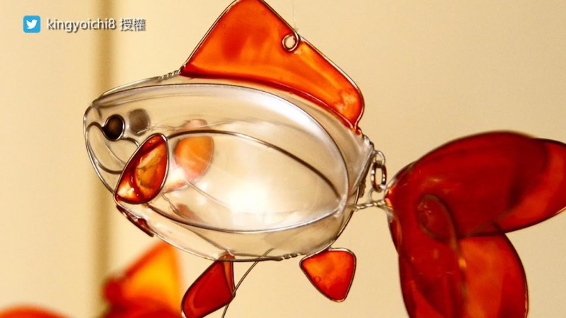 金魚在半空中展現優美泳姿 水晶花藝術創作透明金魚超夢幻 生活 自由時報電子報