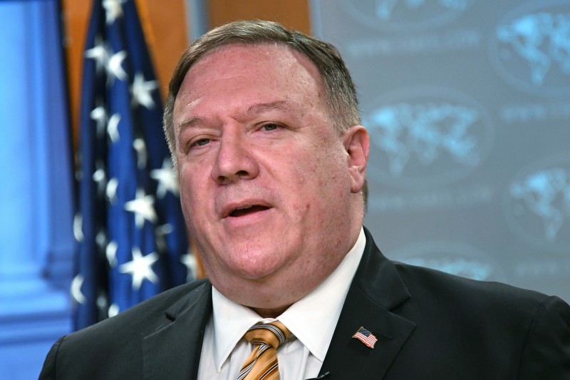 美國國務卿龐皮歐（Mike Pompeo）17日在愛荷華州羅恩皮爾遜中心（Ron Pearson Center）的「家庭領袖峰會」（Family Leader Summit）上發表演講。（美聯社資料照）