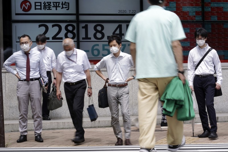 東京都7月累計確診病例已刷新該地區疫情爆發以來單月最大值。圖為東京街景。（美聯社）