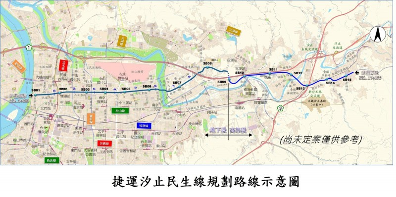 捷運汐止民生線橫跨新北市汐止地區及台北市，是新北市與台北市共同規劃推動的路線。（新北市政府捷運工程局提供）