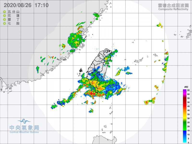 受西南風影響，週五以前中南部都要留意豪、大雨發生。（記者蕭玗欣翻攝）