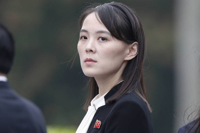 韓媒報導，金與正已有一個月未出現在鏡頭前及公眾場合，專家推測她的權力可能被剝奪。（美聯社）