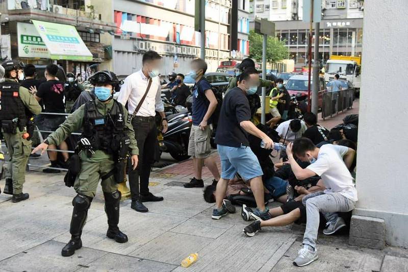 「和勇九龍大遊行」截至下午5點時已傳出至少90人被捕。（圖擷取自香港警察臉書）