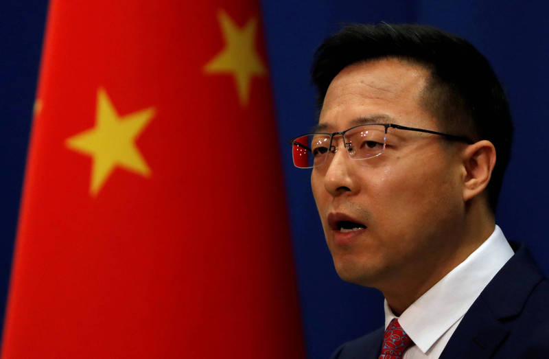 趙立堅（見圖）指出，中國外交部不對於「中方將制裁美訪台官員」做出回應。（路透檔案照）