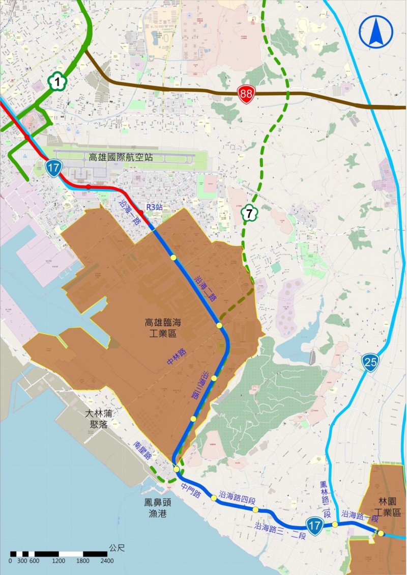 高雄捷運延伸小港-林園-東港線，中央及地方已有共識，將採高架方式。（高雄市捷運局提供）