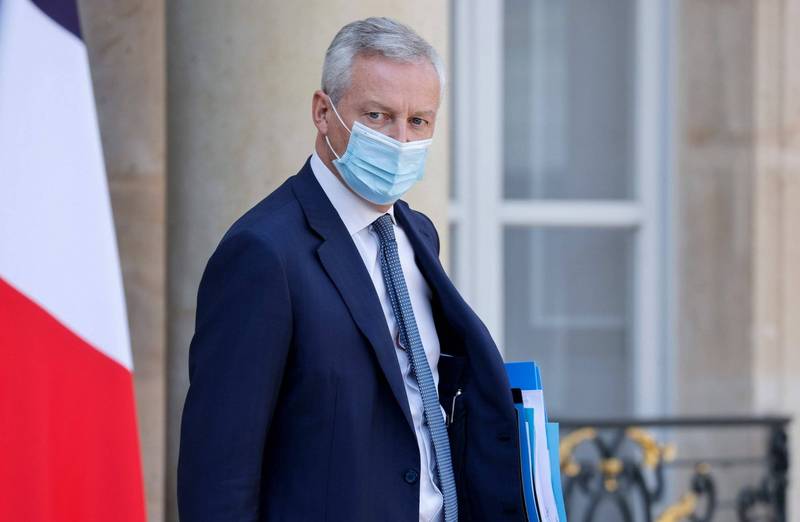 法國財政部長勒麥爾（Bruno Le Maire）確診武漢肺炎（新型冠狀病毒病，COVID-19）。（法新社）