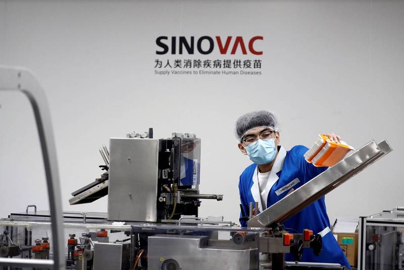 巴西將進口中國北京科興生技公司（Sinovac Biotech）研發的武漢肺炎疫苗。（路透）