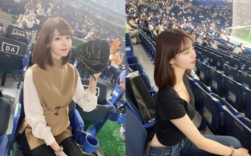 有台灣網友發現一名日職正妹女球迷，將她的IG美照分享至網路論壇後，引發熱烈迴響。（擷取自IG）
