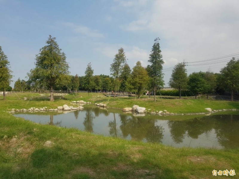 石頭公園園區花木扶疏。（記者張軒哲攝）