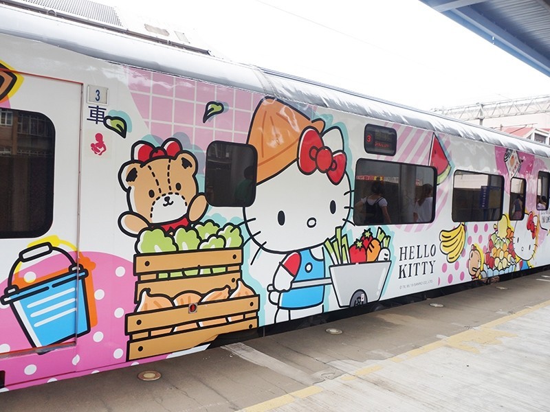 易遊網「環島之星Hello Kitty繽紛列車。（易遊網提供）