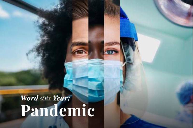 美國的權威字典韋氏字典（Merriam-Webster）在今天發表了2020年度單字「pandemic」，中文譯為「大流行」。（圖擷取自韋氏字典）