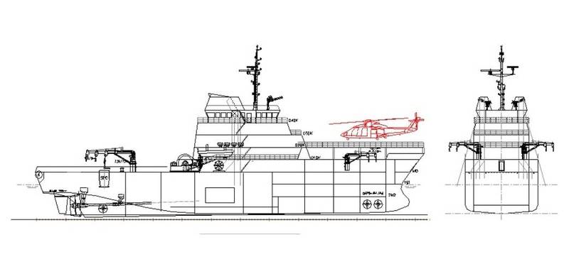 海軍對外說明國國造計畫時，曾公佈新型救難艦規劃圖。（資料照）