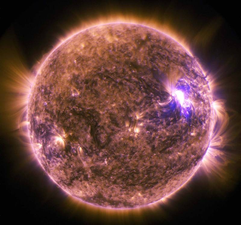 美俄觀測到太陽7日爆發閃焰，預計9日起至10日逐漸影響地球。（法新社檔案照）