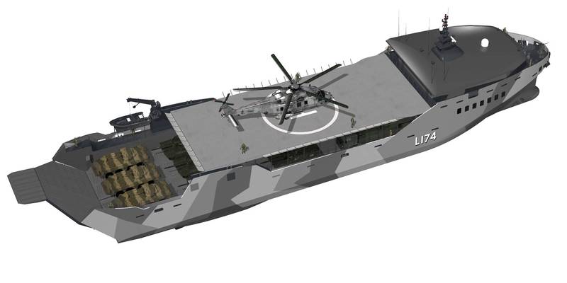 美軍陸戰隊輕型兩棲戰艦概念圖。 （翻攝自sea transport solutions臉書專頁）