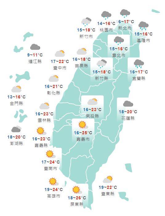 又濕又冷 新北最低溫僅12 7度4縣市大雨特報 生活 自由時報電子報