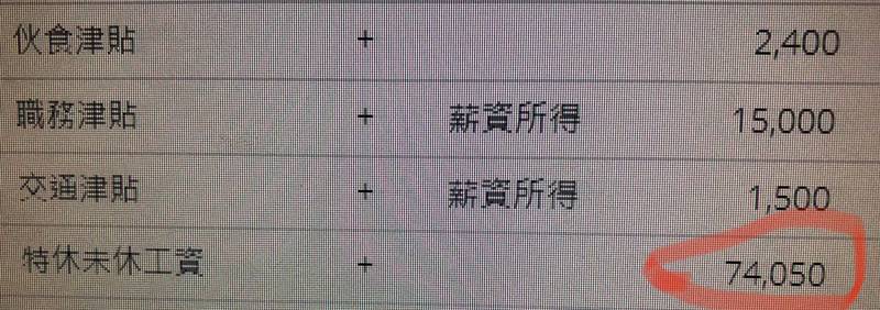 15年上班族分享薪資單，證明特休未休「返還7萬多」，羨煞網友。（圖取自爆廢公社二館）
