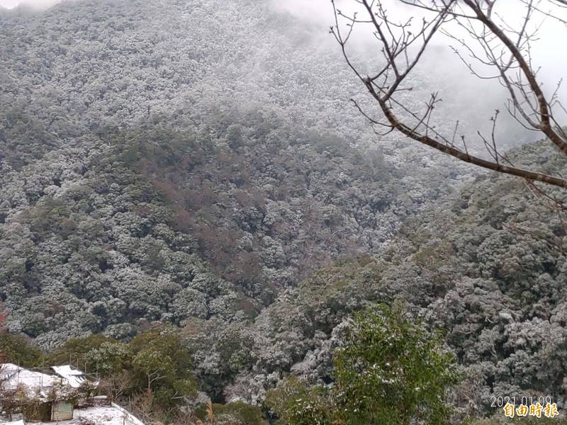 中巴陵海拔800以上開始融雪，冰雪世界的難得景緻已經慢慢消失中（記者李容萍攝）